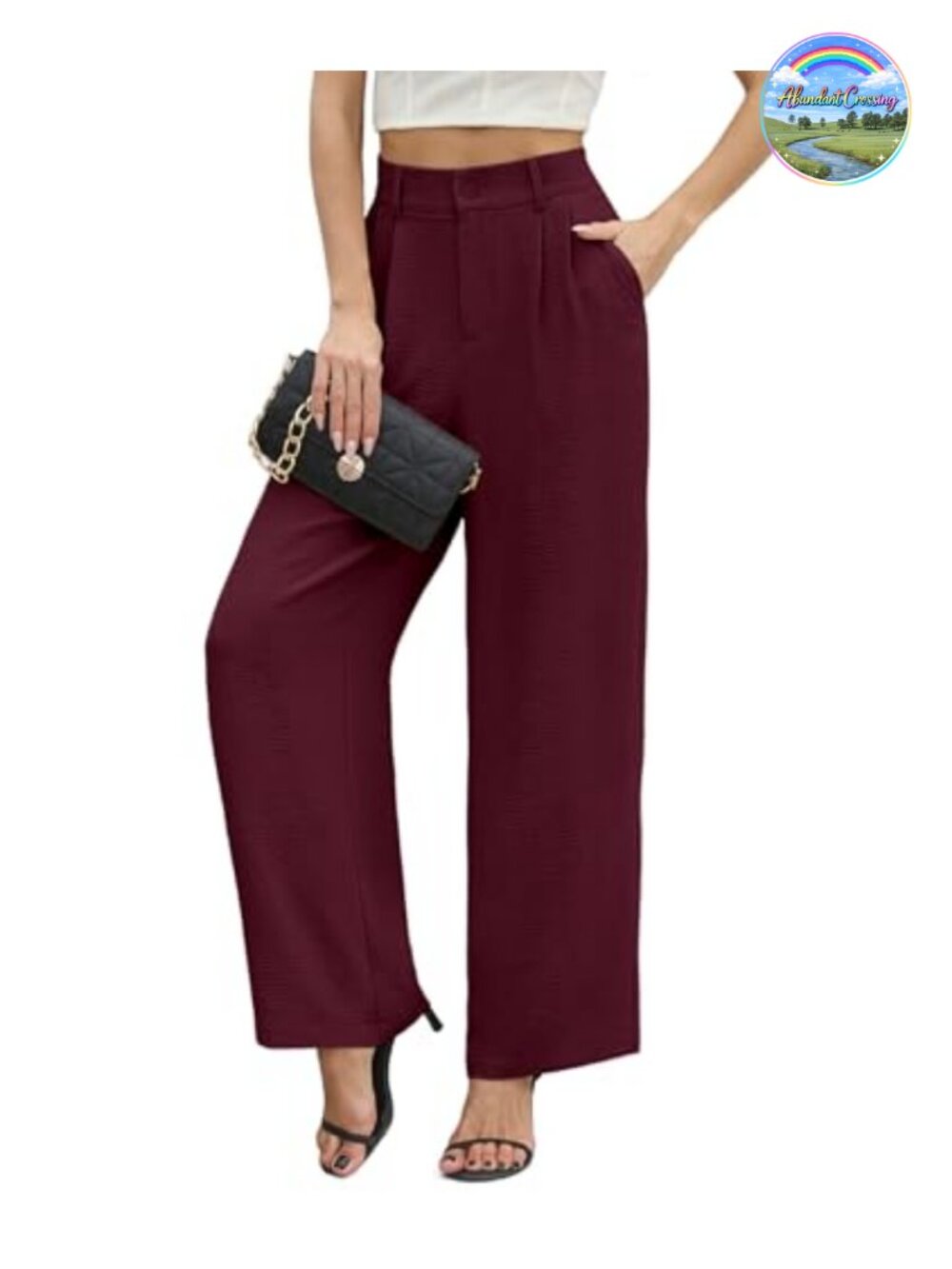 High Waisted Wide Leg Palazzo Pants Pleated Business Casual with Pockets